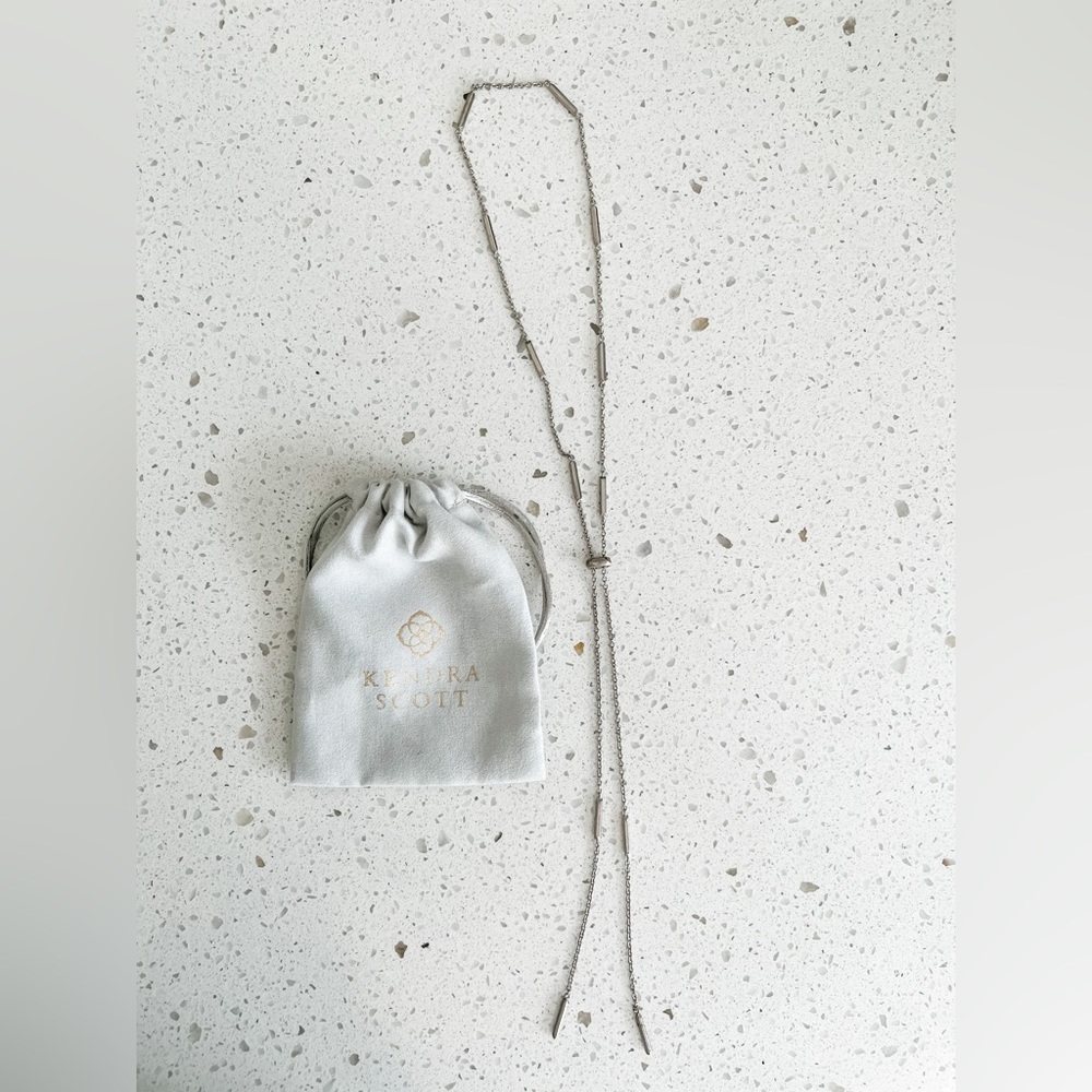 Kendra Scott Silver Lariat Necklace